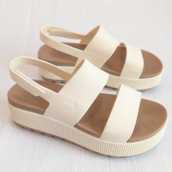 REEF Women's Water Vista Higher Platform Cream Sandals Size 10 - Picture 11 of 11
